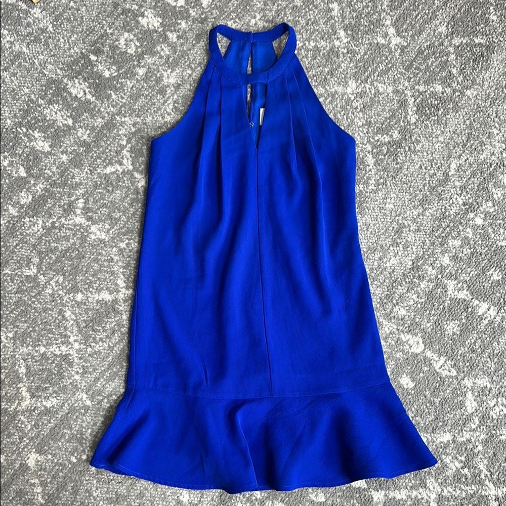 Anthropologie Greylin Brand Cobalt Blue Sleeveless flutter Dress